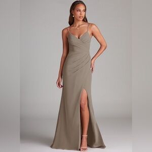 Azazie A4 Taupe Bridesmaid Dress Maci